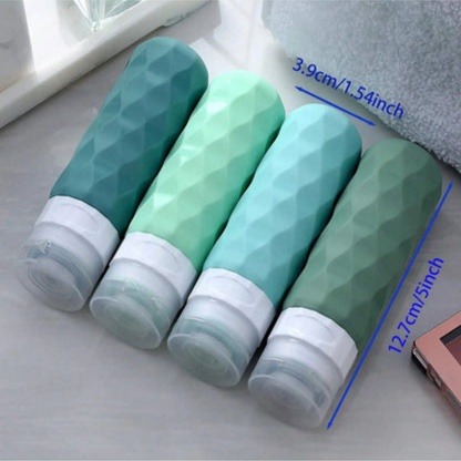 4 Pack TSA-Approved Silicone Bottles